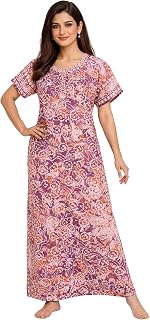 ZAYU Nighty| Nighty for Women Stylish| Cotton Nighty for Women| Night Gown for Women Stylish| Authentic Batik Style Print|... Price In India