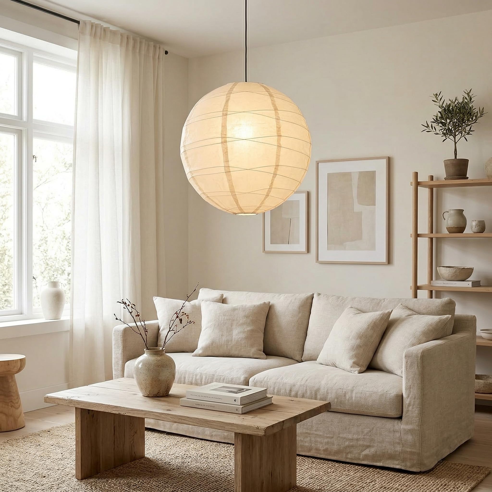 Nogy Japanese Rice Paper Lantern Pend...