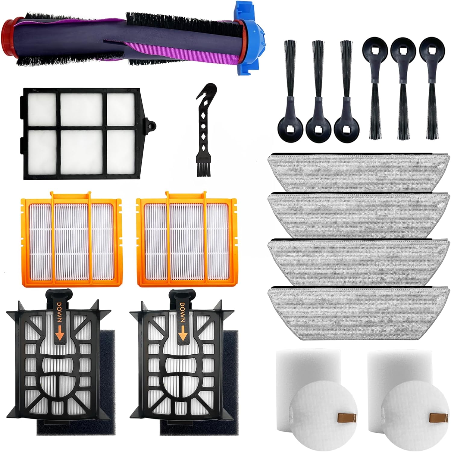 19Pcs Replacement Part for Shark Power Detect Pro AV2800ZE AV2820AE AV2820ZE RV2820AE RV2820ZE RV2820YE AV2810YS Robot Vacuum