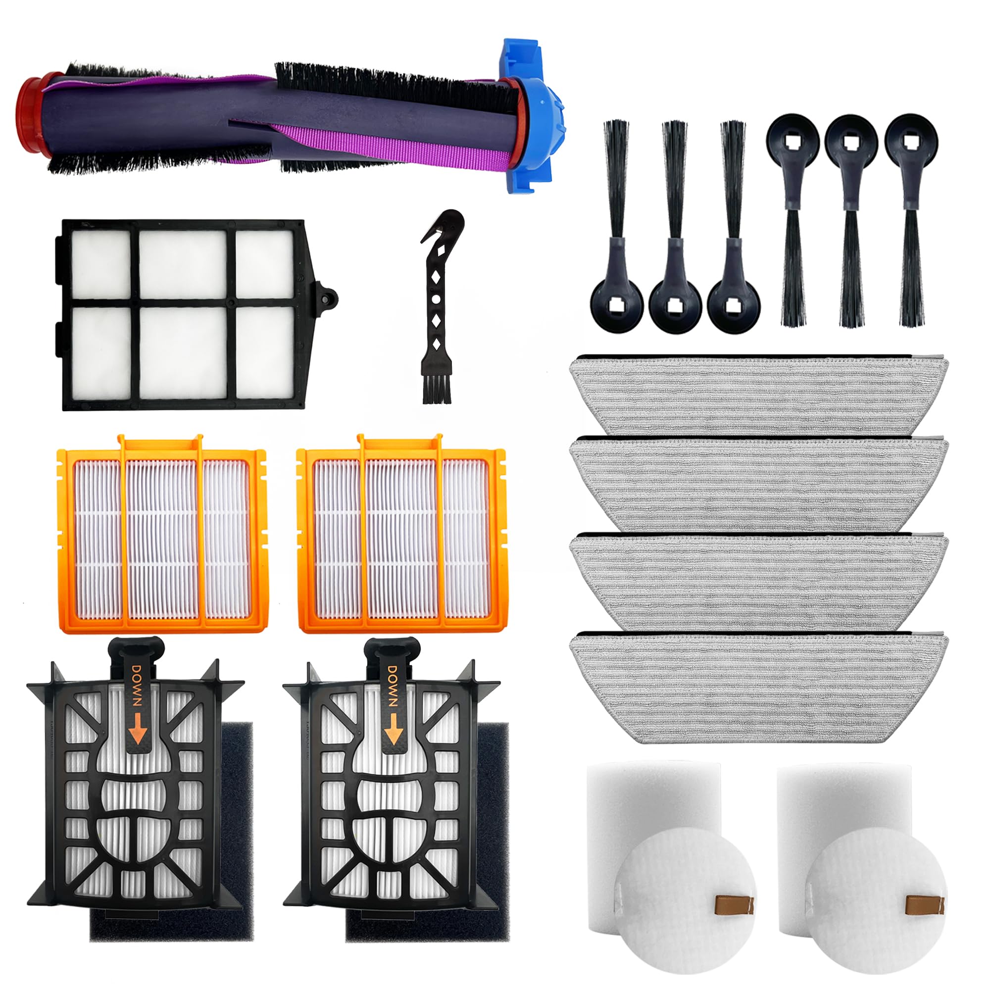 Photo 1 of 19Pcs Replacement Part for Shark Power Detect Pro AV2800ZE AV2820AE AV2820ZE RV2820AE RV2820ZE RV2820YE AV2810YS Robot Vacuum