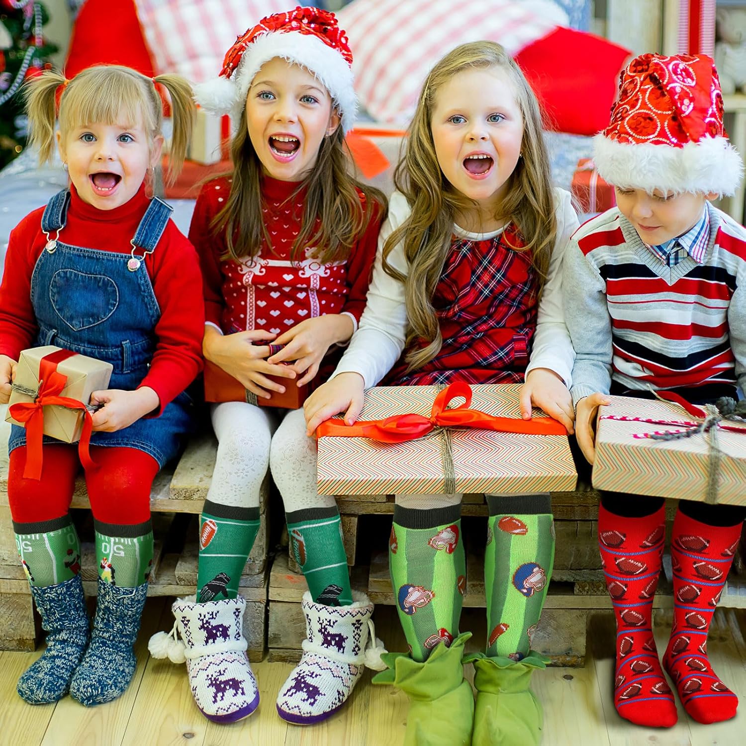 Vabean 12 Pairs Novelty Football Socks for Youth Teens Adults Sports Crew Socks Football Basketball Gifts Sock Gifts for Boys Girls Teens Men Women Sports - Image 6