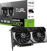 ASUS Dual GeForce RTX 5060 Ti 16GB GDDR7 OC Edition (PCIe 5.0, 16GB GDDR7, DLSS 4, HDMI 2.1b, DisplayPort 2.1b, design de 2.5 compartimentos, design de ventilador axial-tech, tecnologia 0dB)