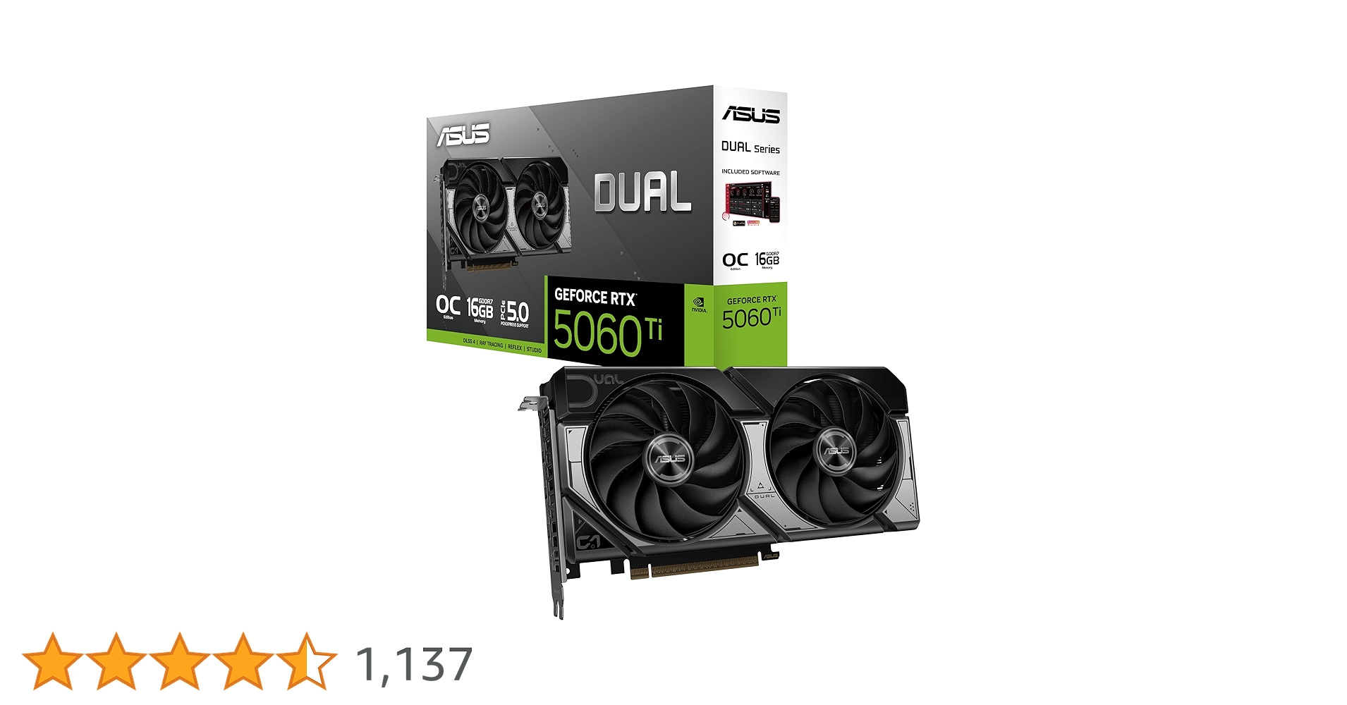 ASUS Dual GeForce RTX™ 5060 Ti 16GB GDDR7 OC Edition (PCIe 5.0