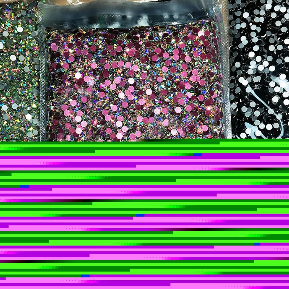 14400 Uds cristales Flatback diamantes de imitación para uñas decoraciones de uñas 3D SS3-SS20 Diy gemas de cristal piedras AB a granel