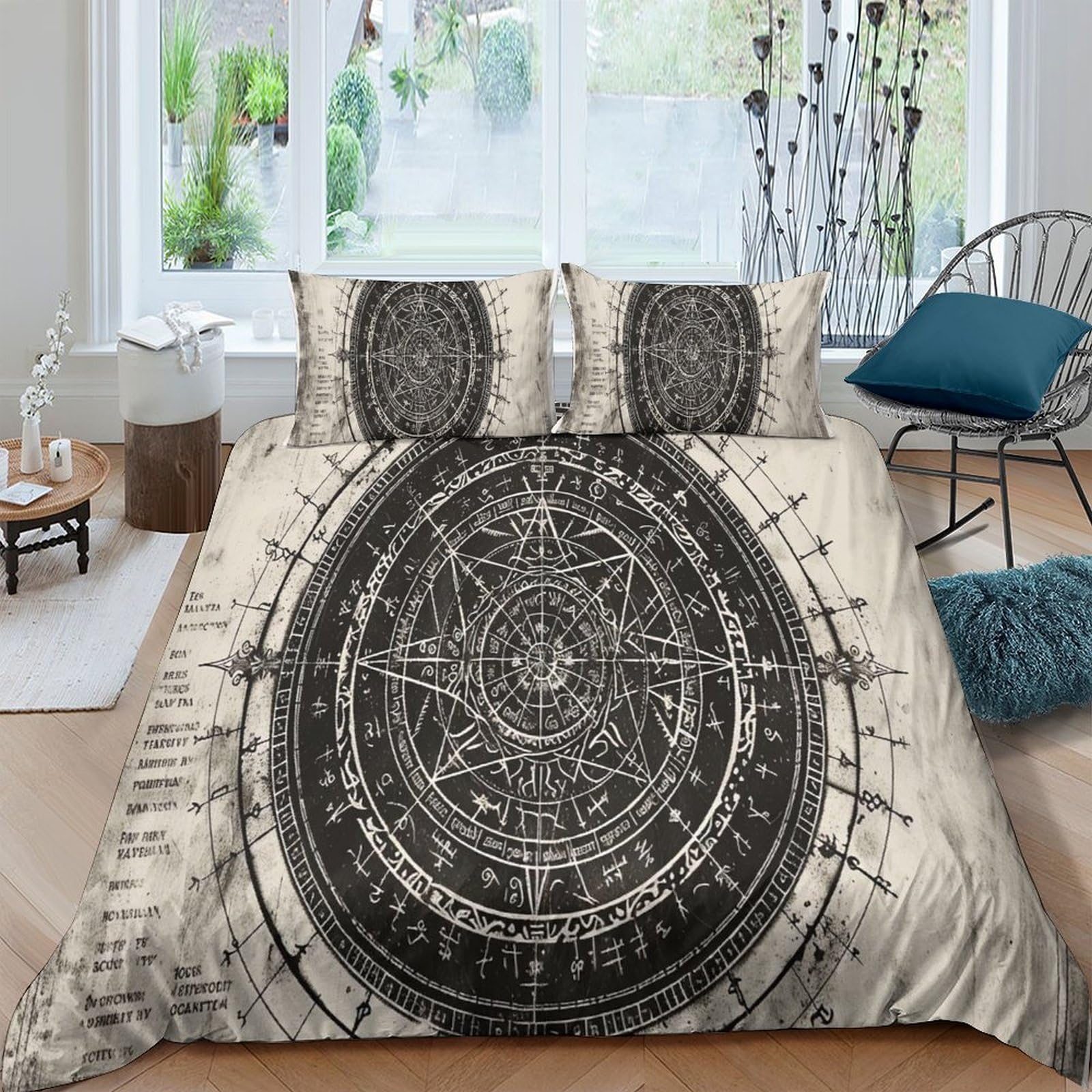 Ctjqhvkz Style-7 3D Printed Vintage Compass Fitted Sheet Microfiber Soft Breathable Mandala Mattress Cover For Bedroom Guestroom Decor Single（135X200cm）