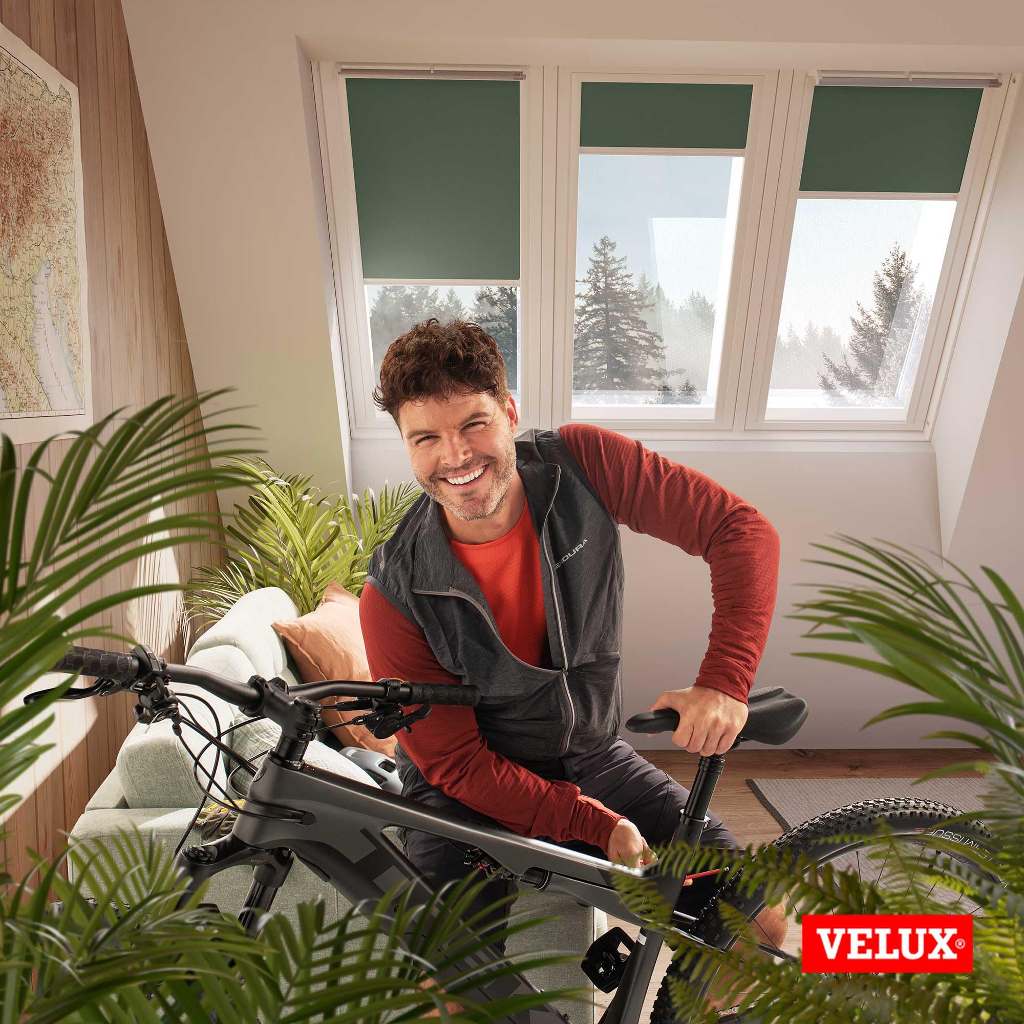 VELUX Nature Collection Verdunkelungsrollo, Silberne Schienen, S08, Marsh