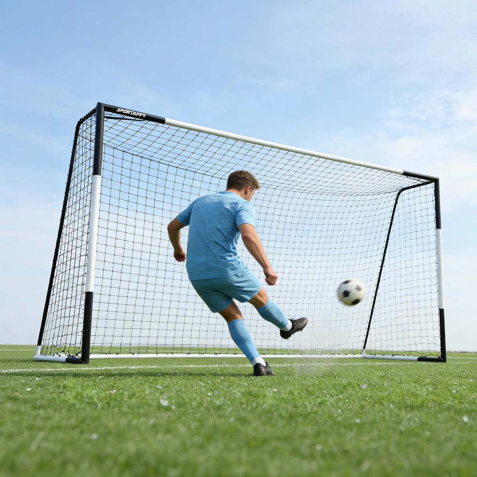 SPORTAPPY Heavy Duty Metal Soccer Goal, 3x2.6/6x4/8x6/10x6.5/12x6.6 FT — image 1