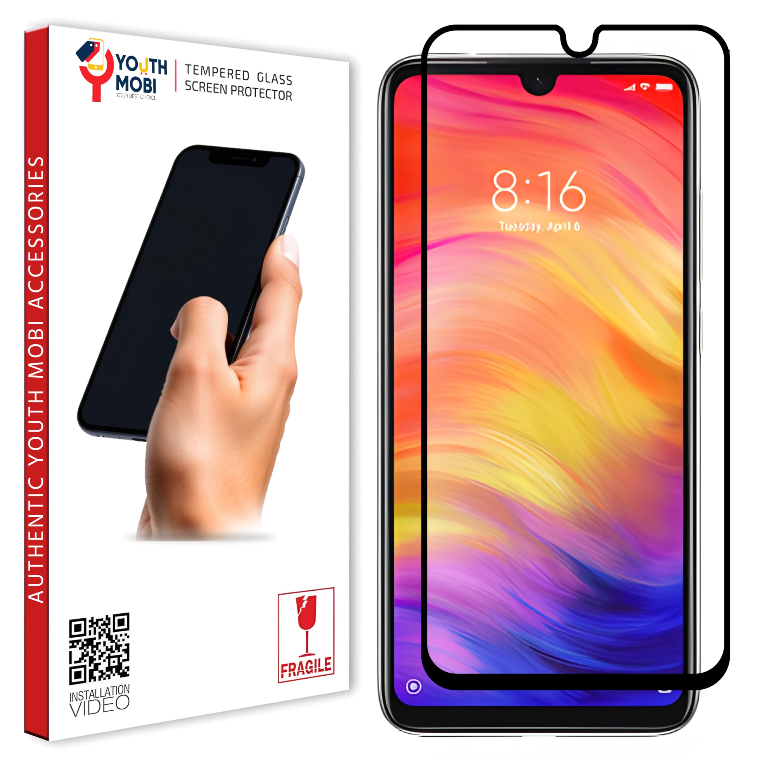 Tempered Glass Screen Protector Compatible for Xiaomi Redmi Note 7 / Redmi Note 7s / Redmi Note 7 Pro with Edge to Edge Coverage and Easy Installation kit-image-18