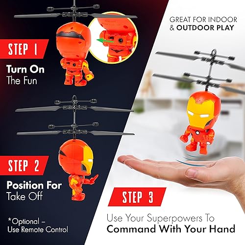 Miniatura 4 de World Tech Toys Marvel Legends Iron Man Action Figure Flying Toy Cool Toys for Boys Girls Superhero Toys Avengers Hand Drone Marvel Action Figures