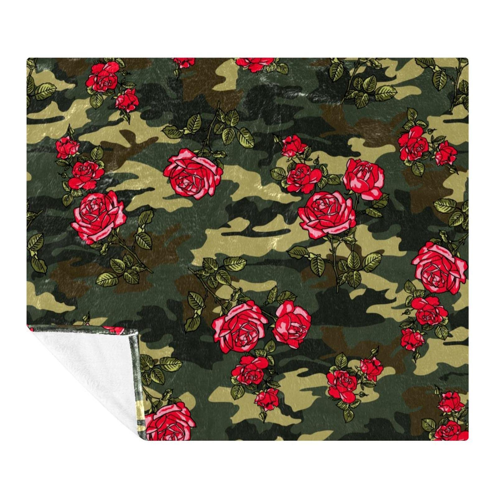 Couverture polaire de literie plaid canapé chambre fleur rose rouge