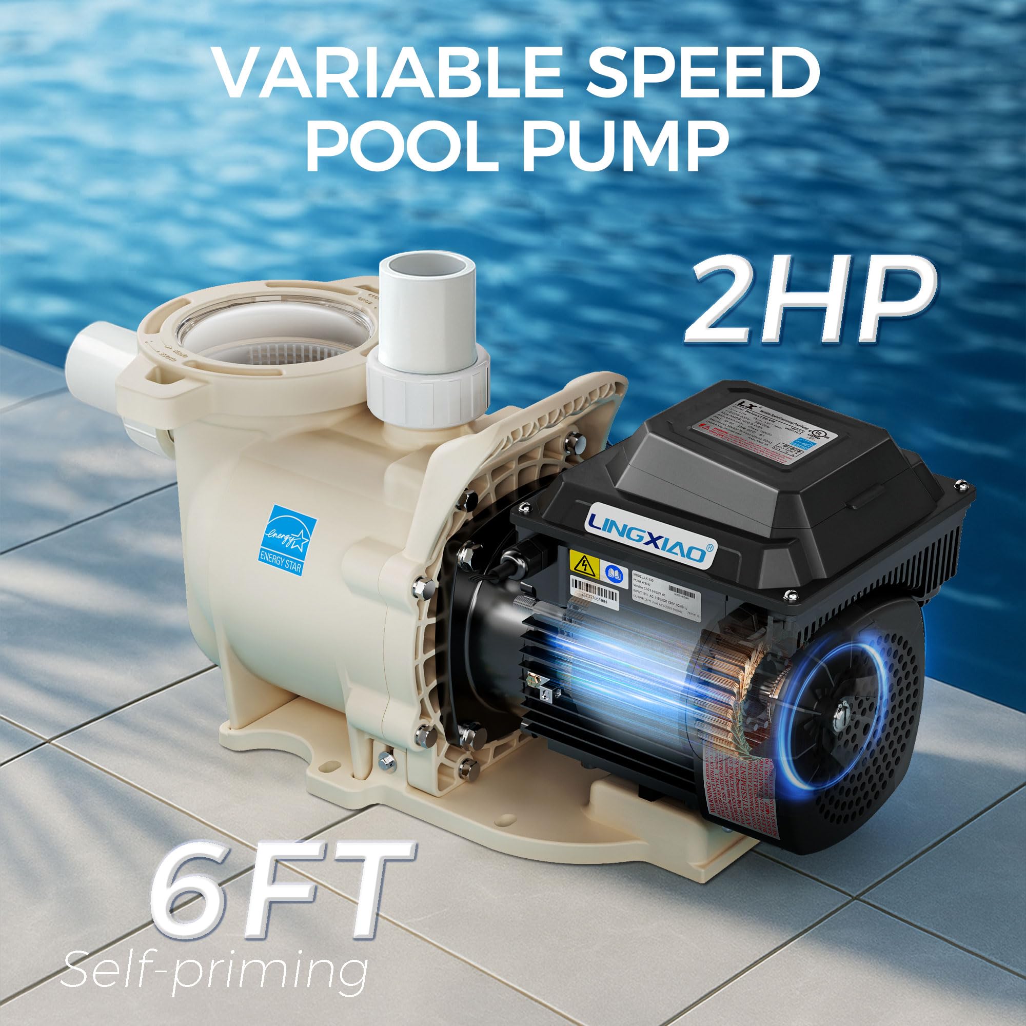 Snapklik.com : LINGXIAO Variable Speed Pool Pump 2HP, 115V/ 208-230V ...