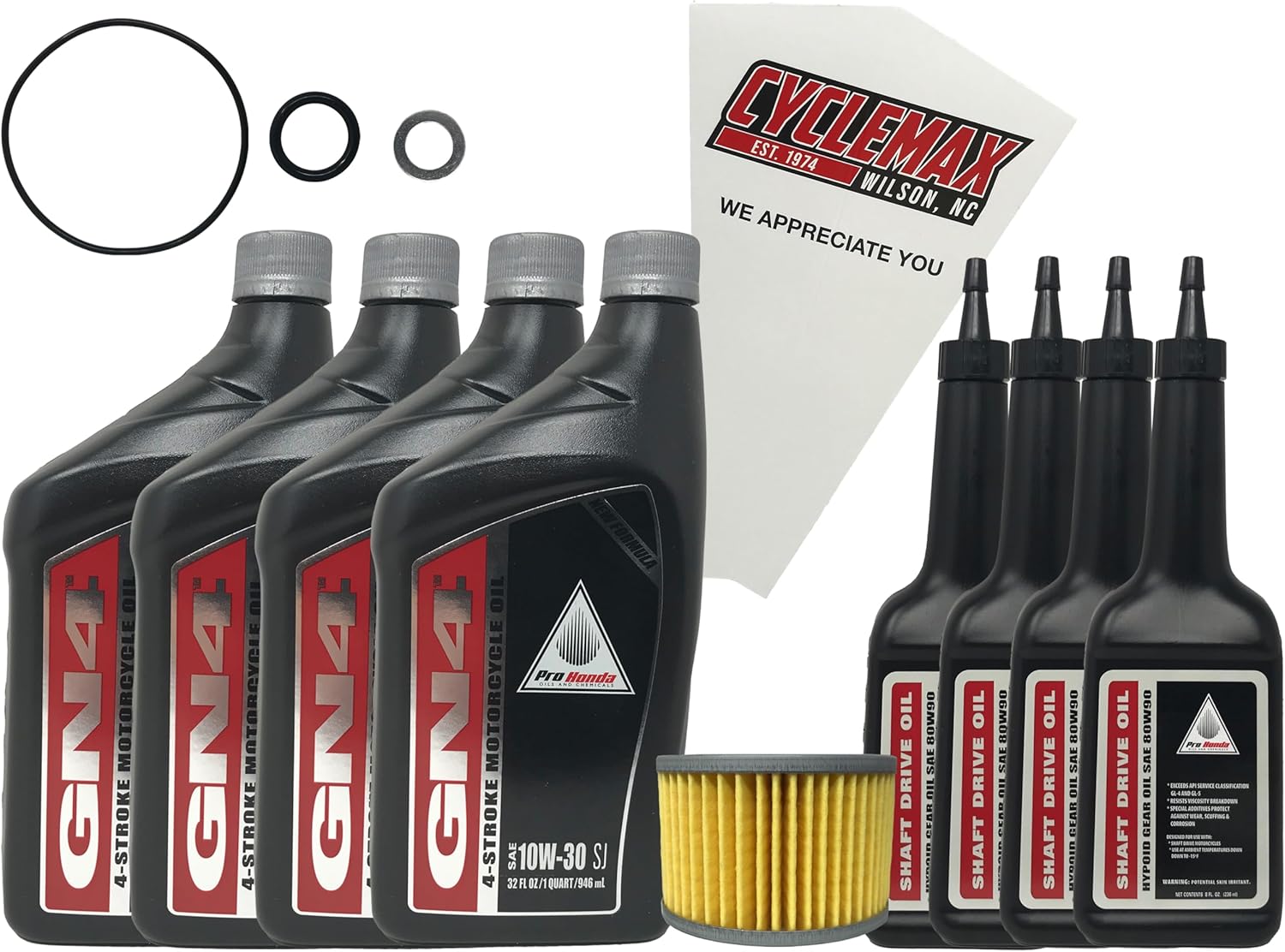 Cyclemax Oil Change Kit compatible with 2014-2023 Honda Pioneer 700-4 with O-Rings.