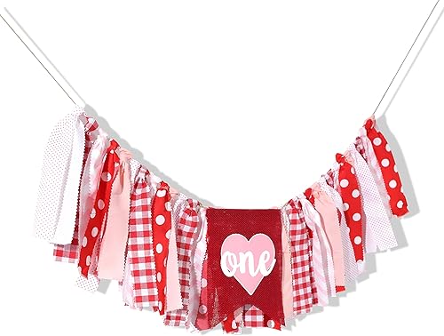 Miniatura 8 de Cartel de feliz día de San Valentín para silla alta  Decoración de fiesta de San Valentín para primer o primer cumpleaños, cartel de San Valentín