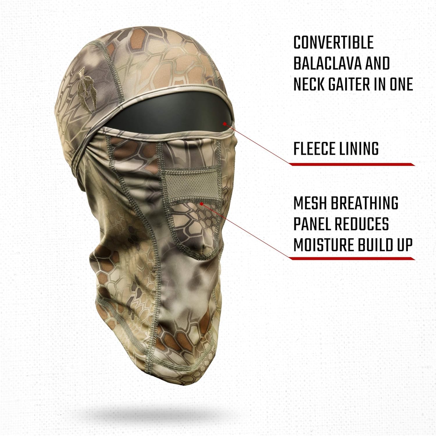 Kryptek Wyot Balaclava, Cold Weather Camo Protection - Image 2