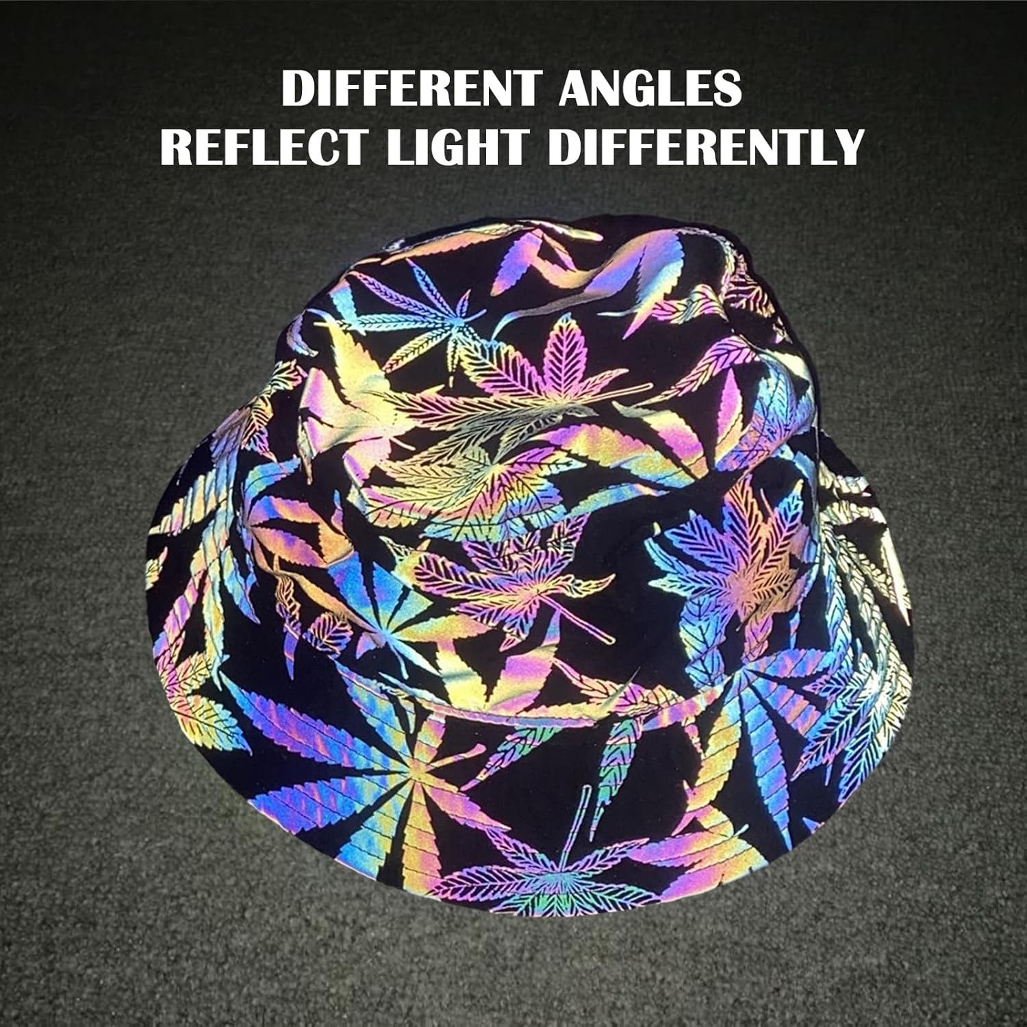 Reflective Bucket Hat for Men Women Rave Bucket Hats Night Fluorescent Fisherman Cap Unisex Casual Luminous Halloween - Image 4