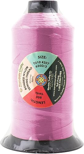 Miniatura 920 de Mandala Crafts Hilos de coser resistentes de nailon consolidado, hilo para tejer jeans de cuero, hilos de tapicería marina al aire libre, Beige