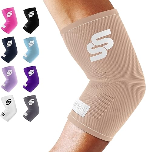 Vista 13 de Sleeve Stars Elbow Sleeve for Pain Relief & Protection - Elbow Compression Sleeve for Women & Men - Supportive Elbow Brace for Tendonitis, Recovery
