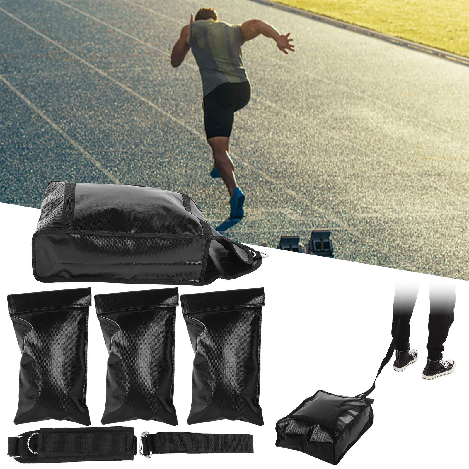 Entrenador de Trineo con Pesas, Entrenador de Trineo con Saco de Arena Entrenador de Trineo de Resistencia Entrenador de Trineo para Correr Bolsa de Pesas Entrenamiento de