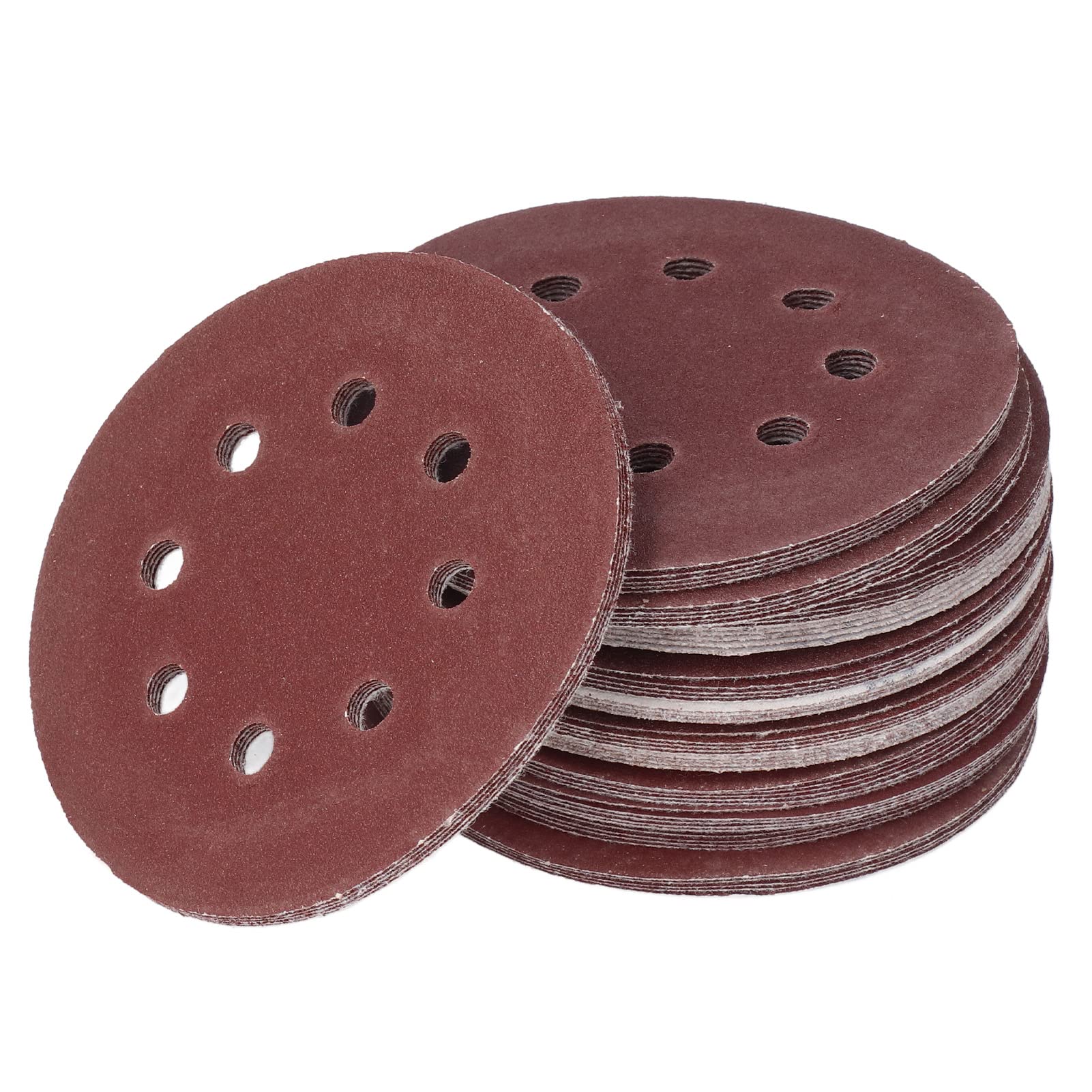 125 pezzi 8 fori carta vetrata rotonda gancio loop dischi abrasivi carburo di silicio lucidatura metallo legno 5 pollici