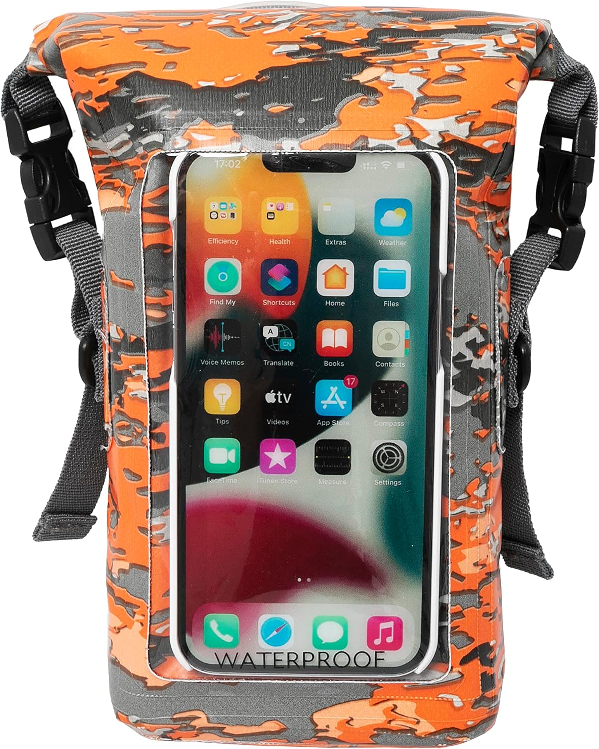 geckobrands Waterproof Phone Tote Dry Bag Waterproof Case, Ember geckoflage - Works with Samsung Galaxy, iPhone, Google