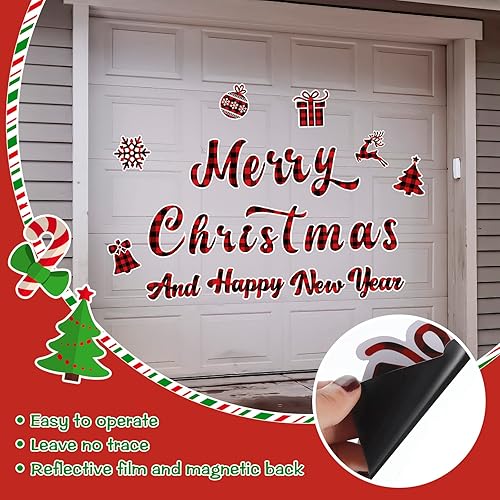 Vista 44 de Ferraycle Decoración magnética para puerta de garaje, decoración de puerta de garaje de Navidad, calcomanías para el refrigerador, calcomanías