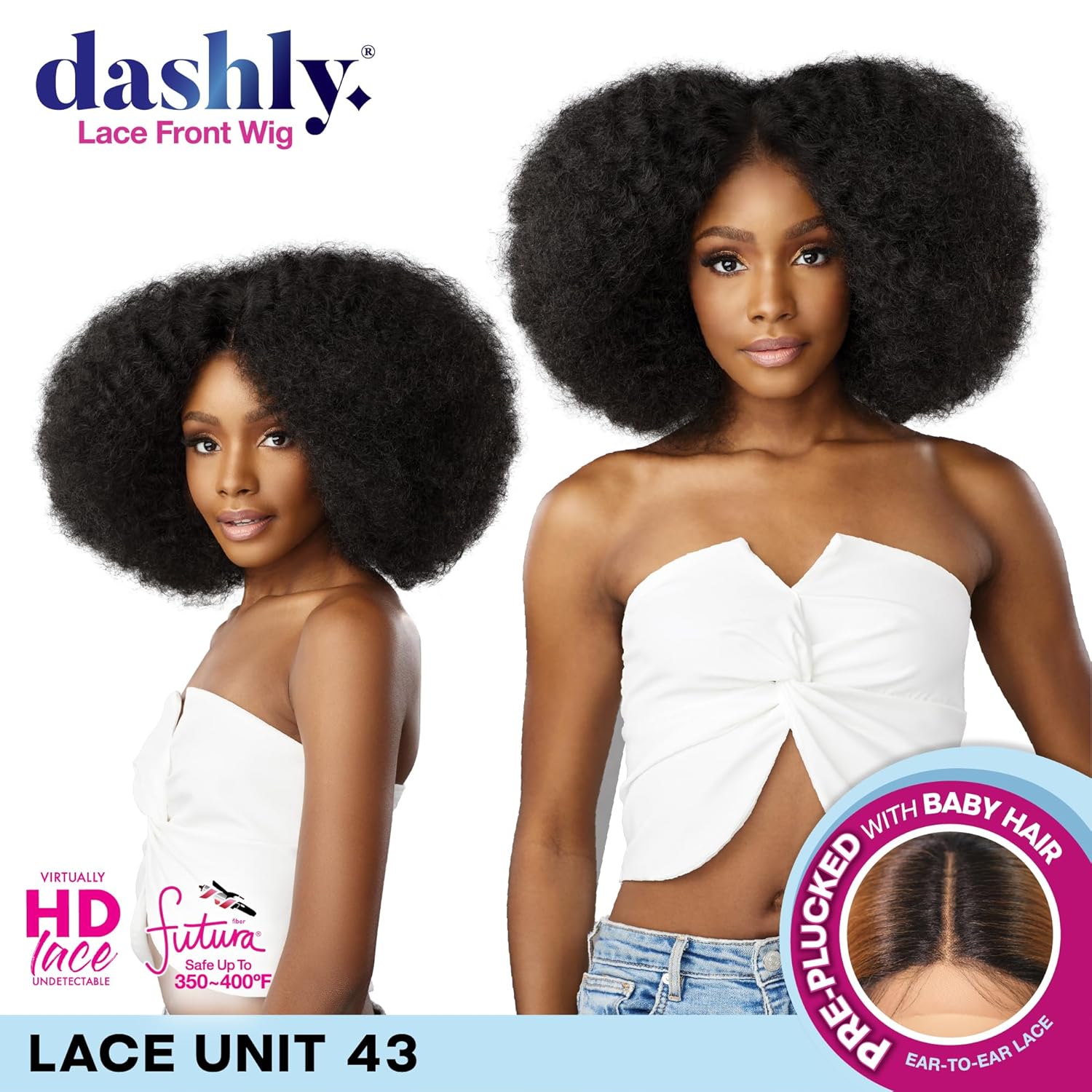 Sensationnel Dashly Lace Front Wig - Unit 43 Hand Tied Laceparting Ear to Ear Synthetic (BLEACHBLONDE)
