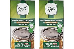 Ball Regular Mouth Lids and Bands (24-Pack) with M.E.M Rubber Jar Opener