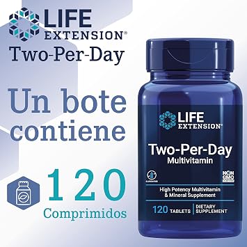 Life Extension, Multivitamin Two Per Day, 120 Tablets, Lab Tested, Gluten Free, Soy Free, Non-GMO, Multivitamins, Essential Vitamins & Minerals