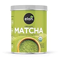Vista 5 de Elan Té Matcha orgánico en polvo, sin OMG, vegano, sin gluten, 8.8 onzas (paquete de 6)