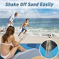 Vista 6 de PY SUPER MODE Mantas de Picnic Extra Grandes, Manta de Playa Impermeable Plegable para Exteriores de Gran Tamaño 83x79" A Prueba de Arena