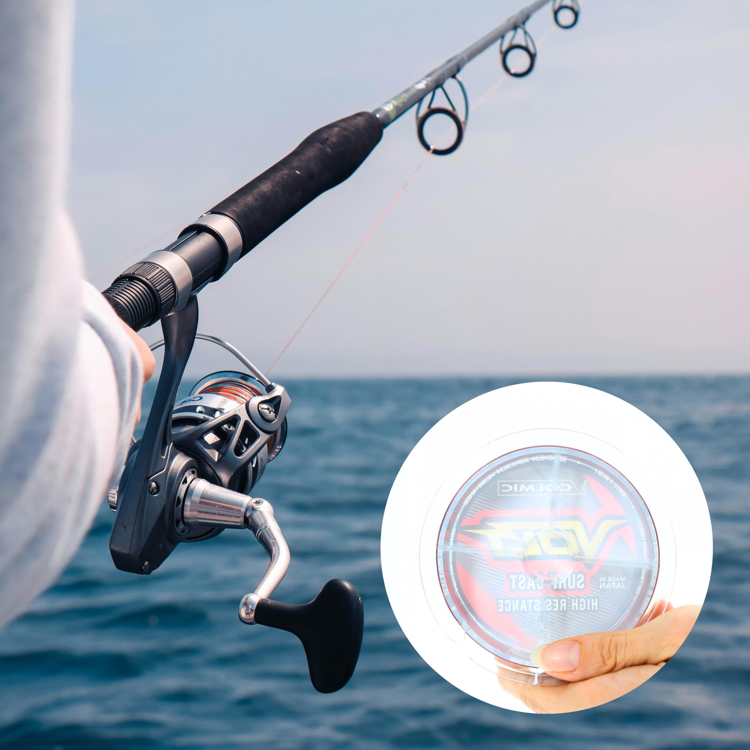 Colmic VOLT Surf Cast – Monofilamento de pesca de nailon fabricado en Japón – Alta resistencia a la abrasión, Anti Twist, revestimiento de resina de fluorina – Bobina 150 m/300 m/1000 m/2000 m