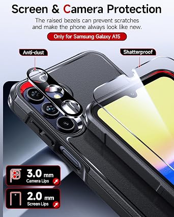 LeYi for Samsung-Galaxy A15-5G Phone Case: Samsung A15 Case, Black
