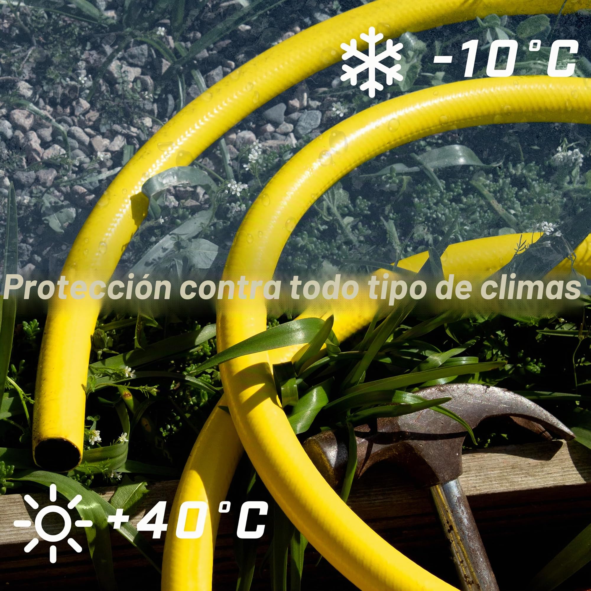 Faithfull Heavy-Duty Reinforced PVC Builders Hose 30M 19 mm (3/4 Inch) Diameter, yellow