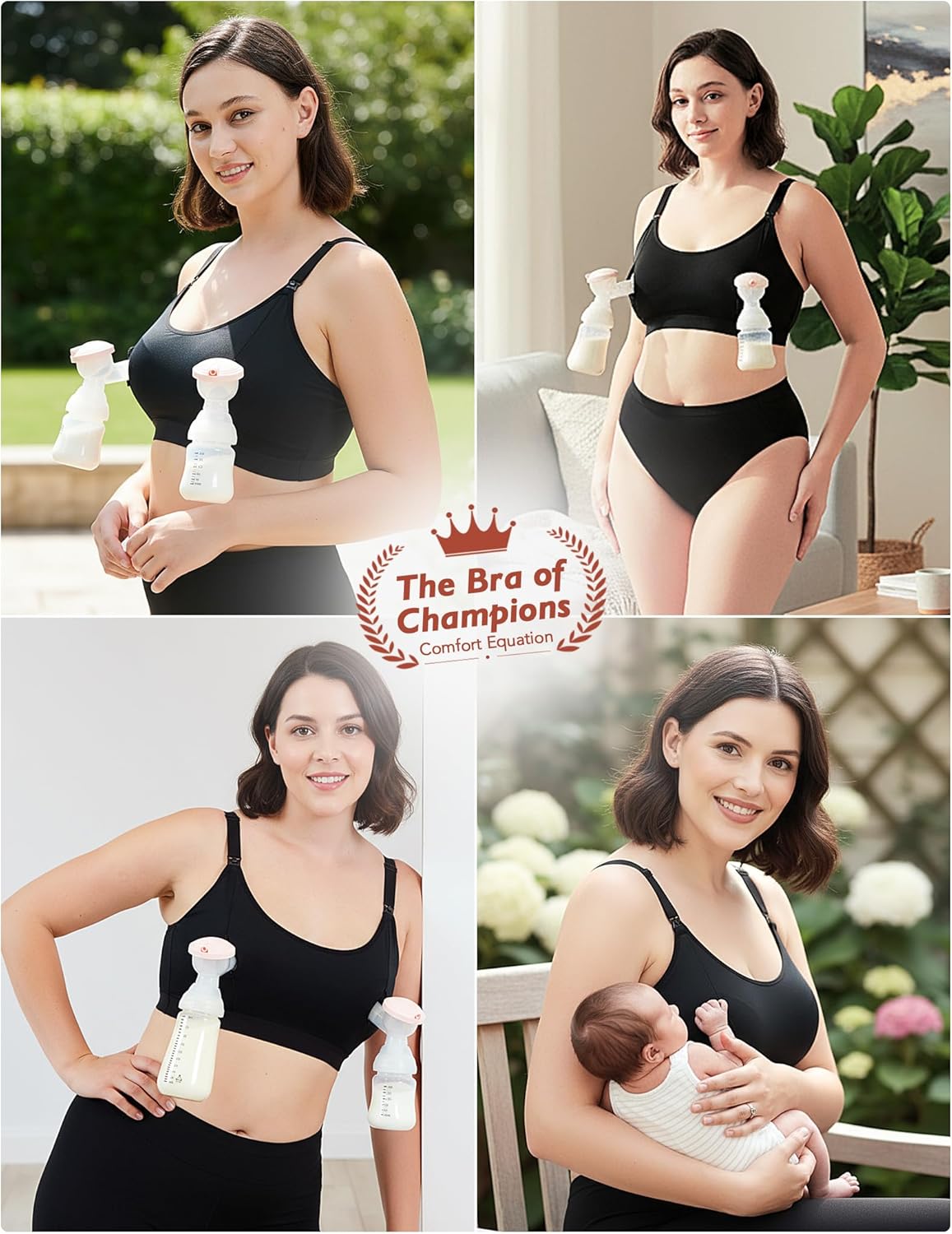HOFISH ZipPum Bra, Hands-Free Pumping & Nursing Bra, Dual-Zip Adjustable Non-Stretch Prevents Bottle Drop - Image 6