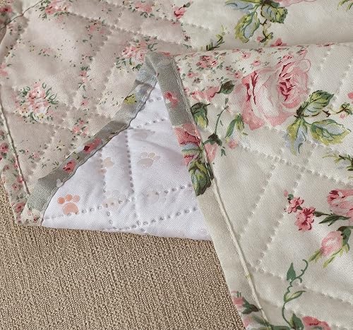 Miniatura 5 de Brilliant Sunshine Funda de sofá tradicional de retazos rosa y salvia, funda acolchada para sofá XL, 78 pulgadas de ancho de asiento, protector de