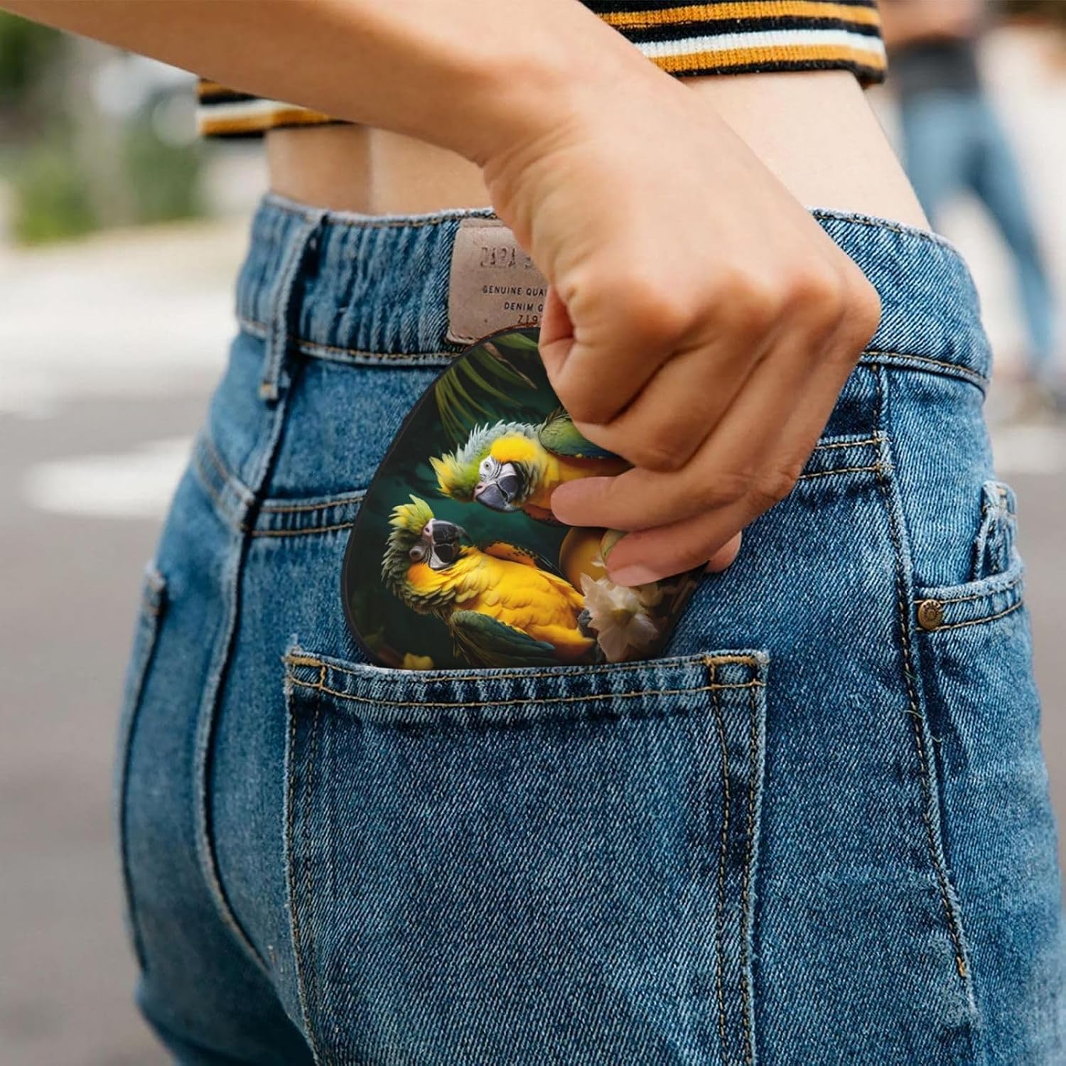 Summer Parrot print Wallet Credit Cards Holder Business Card Case for Men Women Compact Size for Adults