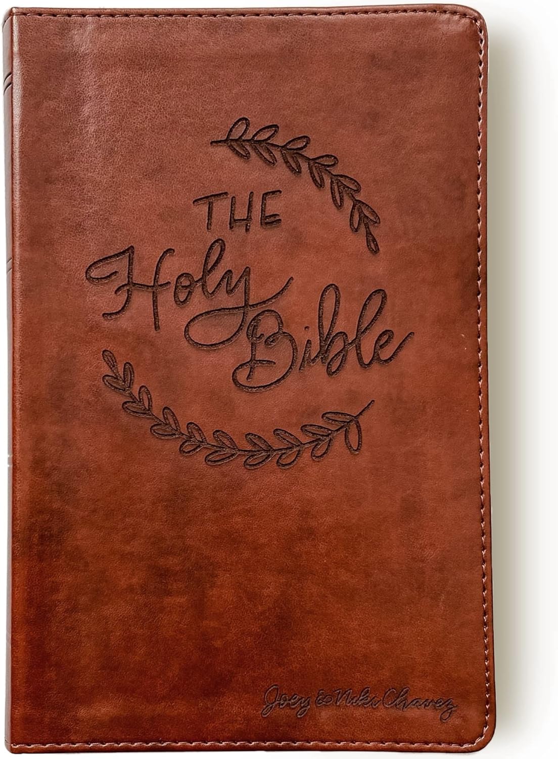 JOY CREATIVE ESV Large-Print Red Letter Bible | Personalized with Name | Custom Design Hand Lettered and Laser Engraved | Gift for Wedding, Baptism, Graduation or Birthday…