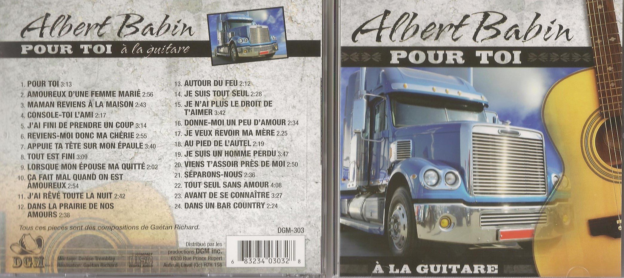 Pour Toi a La Guitare (Album Instrumental de Albert Babin - A La Guitare Seulement, Instrumental, pas chanté) [Audio CD]