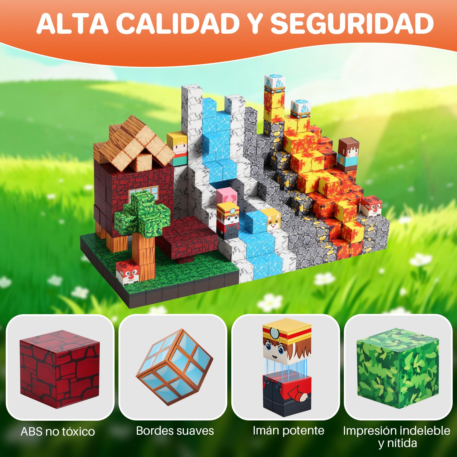FUNYKICH Bloques Magnéticos Construcción 470 Piezas, Juego Construcciones Magnéticas para Niños y Niñas de 3 a 10 Años, Stem Montessori Juguete de Apilamiento, Regalo Creativo para Niños
