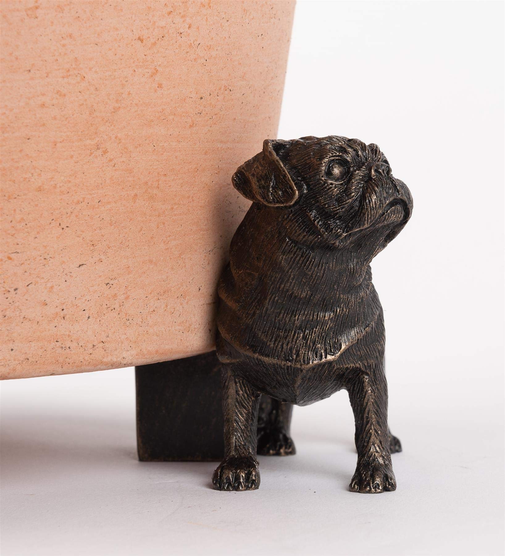 Potty Feet Figurki mopsa na doniczki - podpórka do roślin - ręcznie robione dekoracje - 3 szt