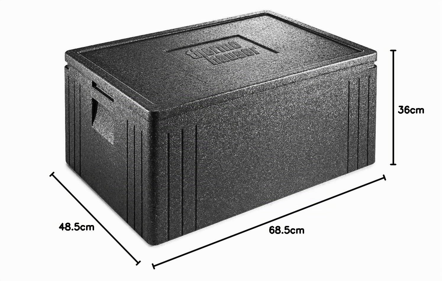 thermohauser EPP-Thermobox Universal Eco Line inklusive Deckel - 80 Liter Volumen - 68,5 x 48,5 x 36 cm - Basis-Modell für Bäcker & Konditor, Schwarz