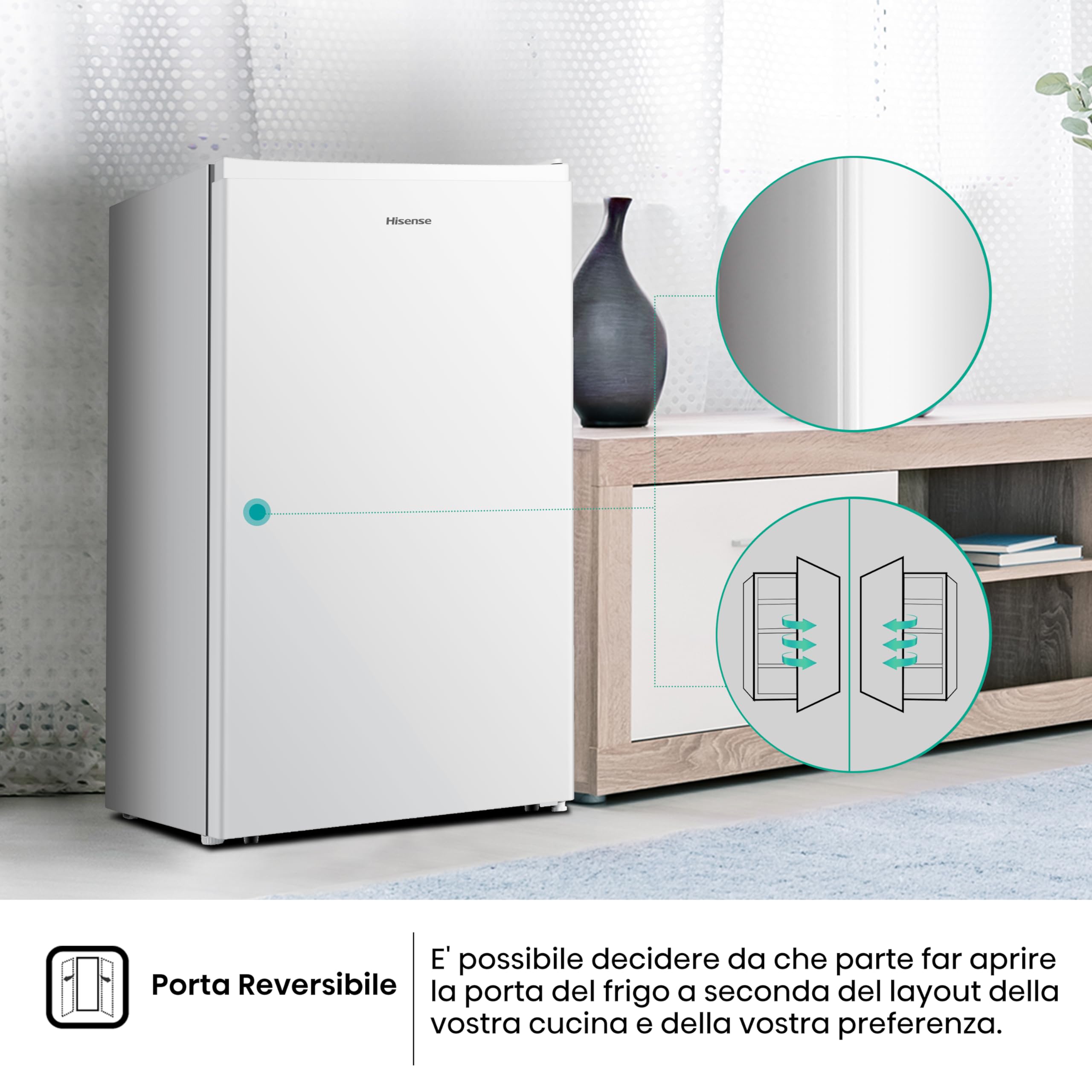 Hisense RR121D4AWE - Frigorifero Monoporta con cassetto fresh zone, Bianco, 94 L, classe E