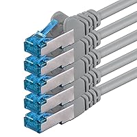 1aTTack.de 7,5m - grigio - 5 pezzi - Rete Cavi Cat6a S-FTP CAT 6a doppia schermatura