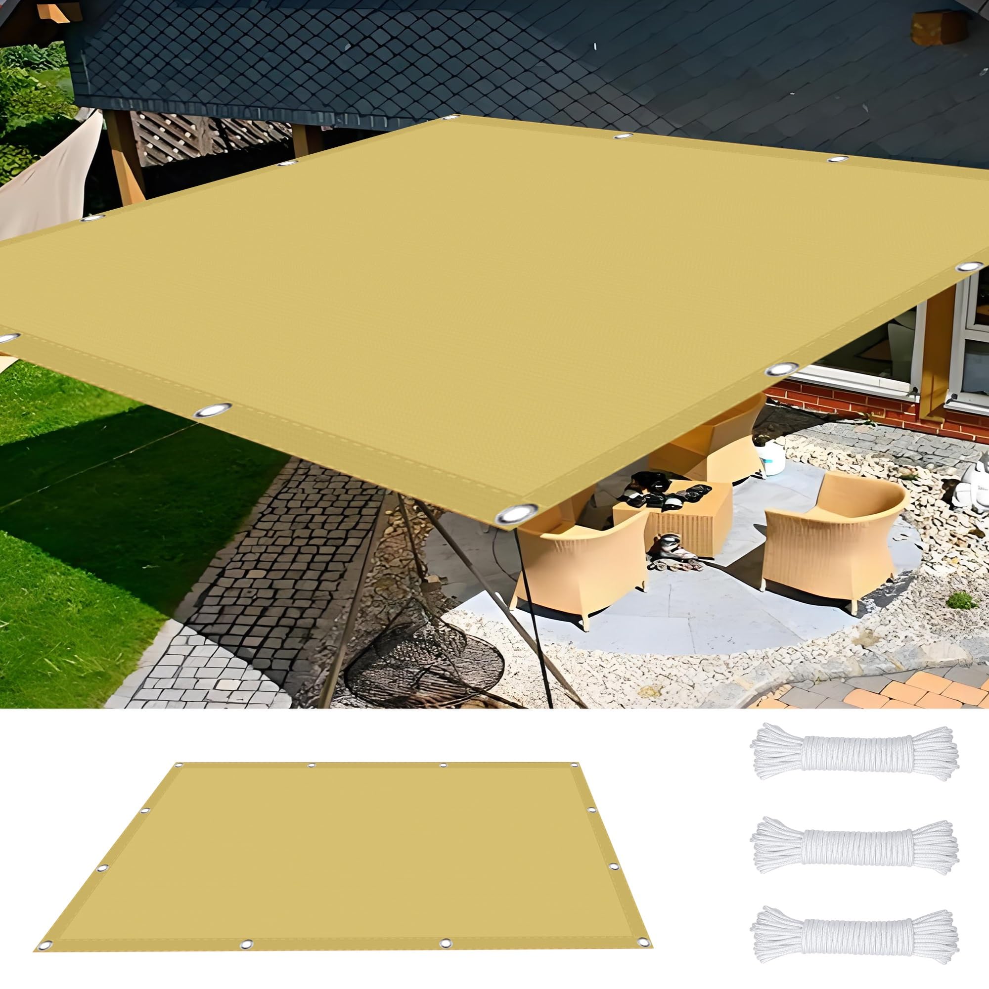 Filet protection solaire fini la chaleur sur votre balcon crème