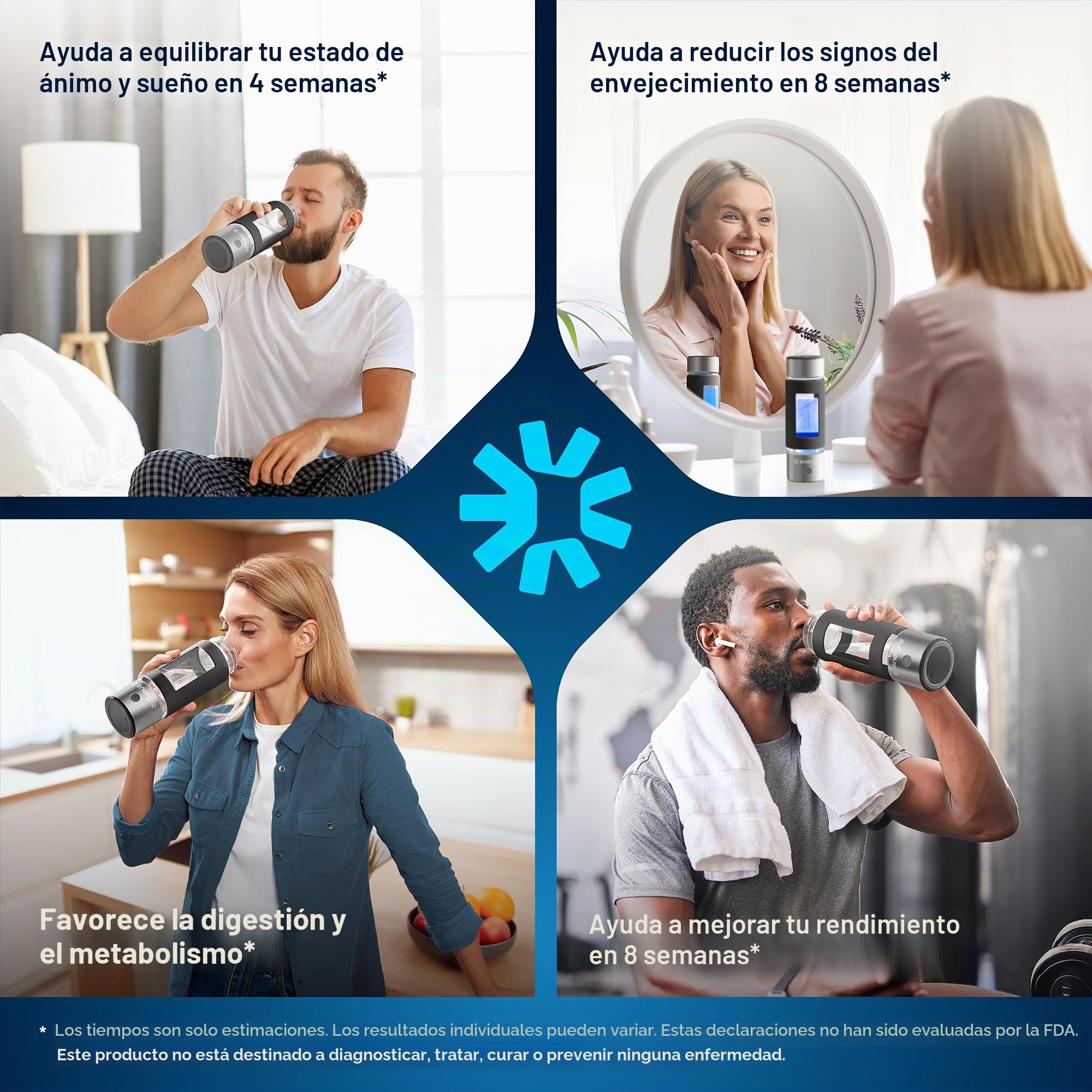 Botella de agua de hidrógeno | Generador de botella de agua de hidrógeno grande de 480 ml, 3000 ppb, máquina de hidrogenación, generador ionizador hidrogenado SPE/PEM (acero con negro)
