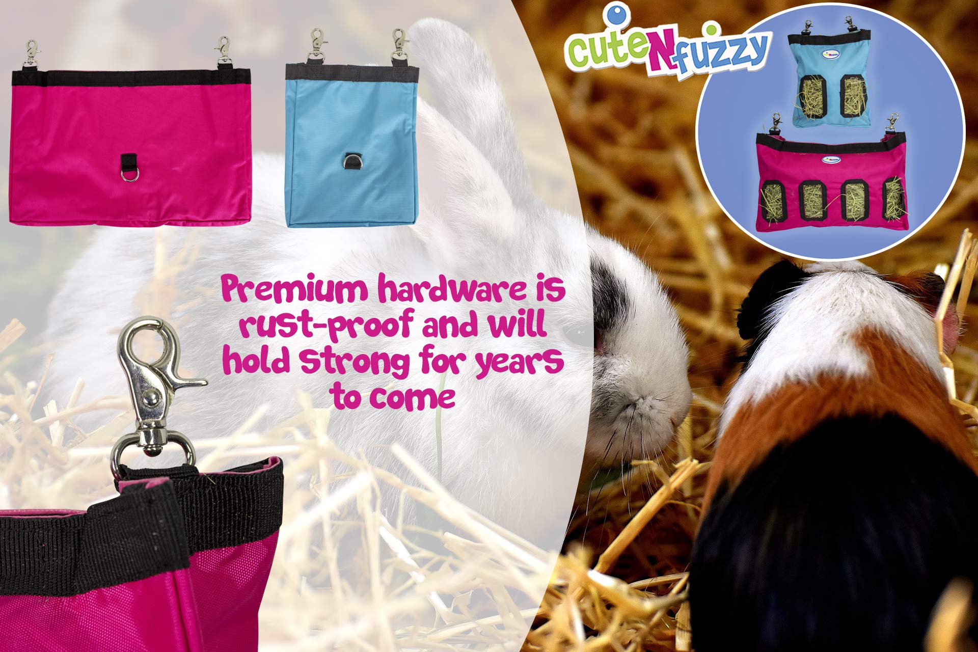 18"x11"x1.5" Small Pet Hanging Hay Bag for Guinea Pigs and Rabbits with 6 Month Warranty - image 7