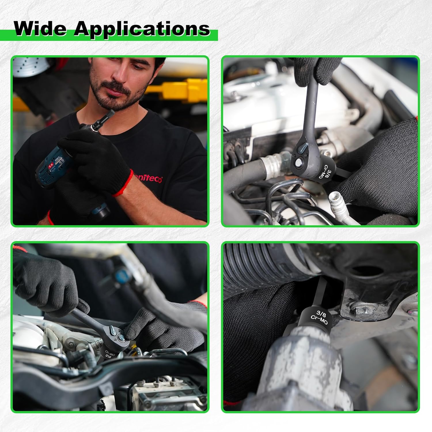 20-Piece 1/2" Drive Master Impact Hex Bit Set, One-Piece Construction Hex Driver, Cr-Mo Steel, Drive Allen Bit Socket Set, SAE(1/4" - 3/4") & Metric(6mm - 19mm)