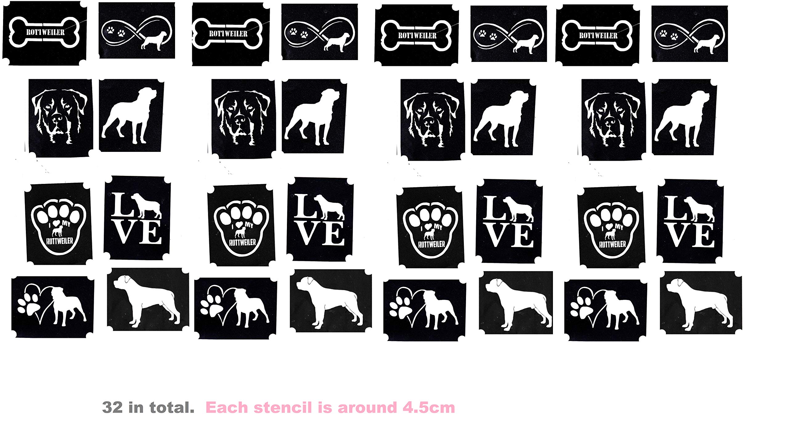 Rottweiler Collection (Rottweiler Glitter Airbrush Body Stencil)