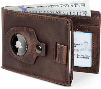 SERMAN BRANDS RFID Blocking Slim Bifold Genuine Leather Front Pocket Wallet for Men