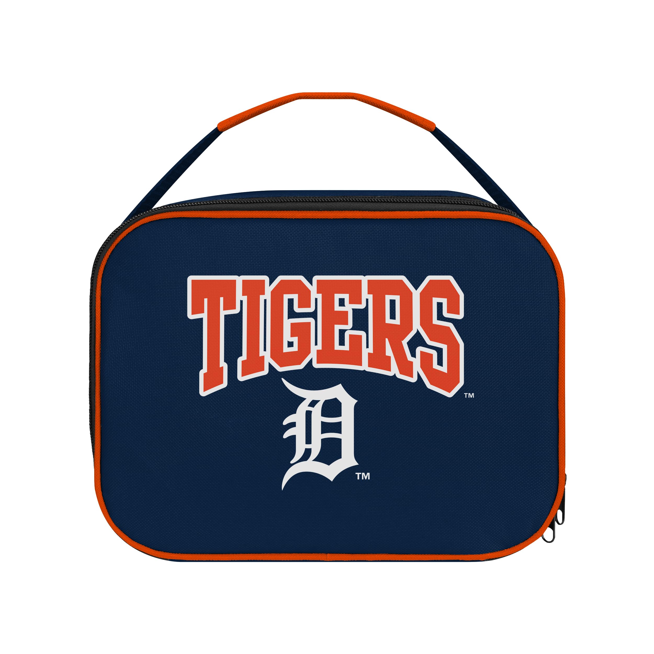 FOCO MLB Unisex-Adult Officially Licensed Wordmark Team Color Big Logo Baseball Zip Closure 7L Lunch Bag - Detroit Tigers